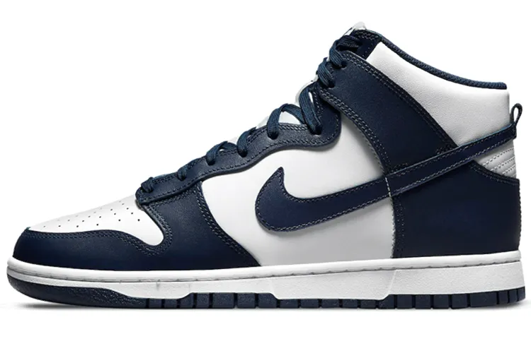Nike Dunk High Retro 'Midnight Navy' High top Skateboard Shoes Unisex Midnight Blue