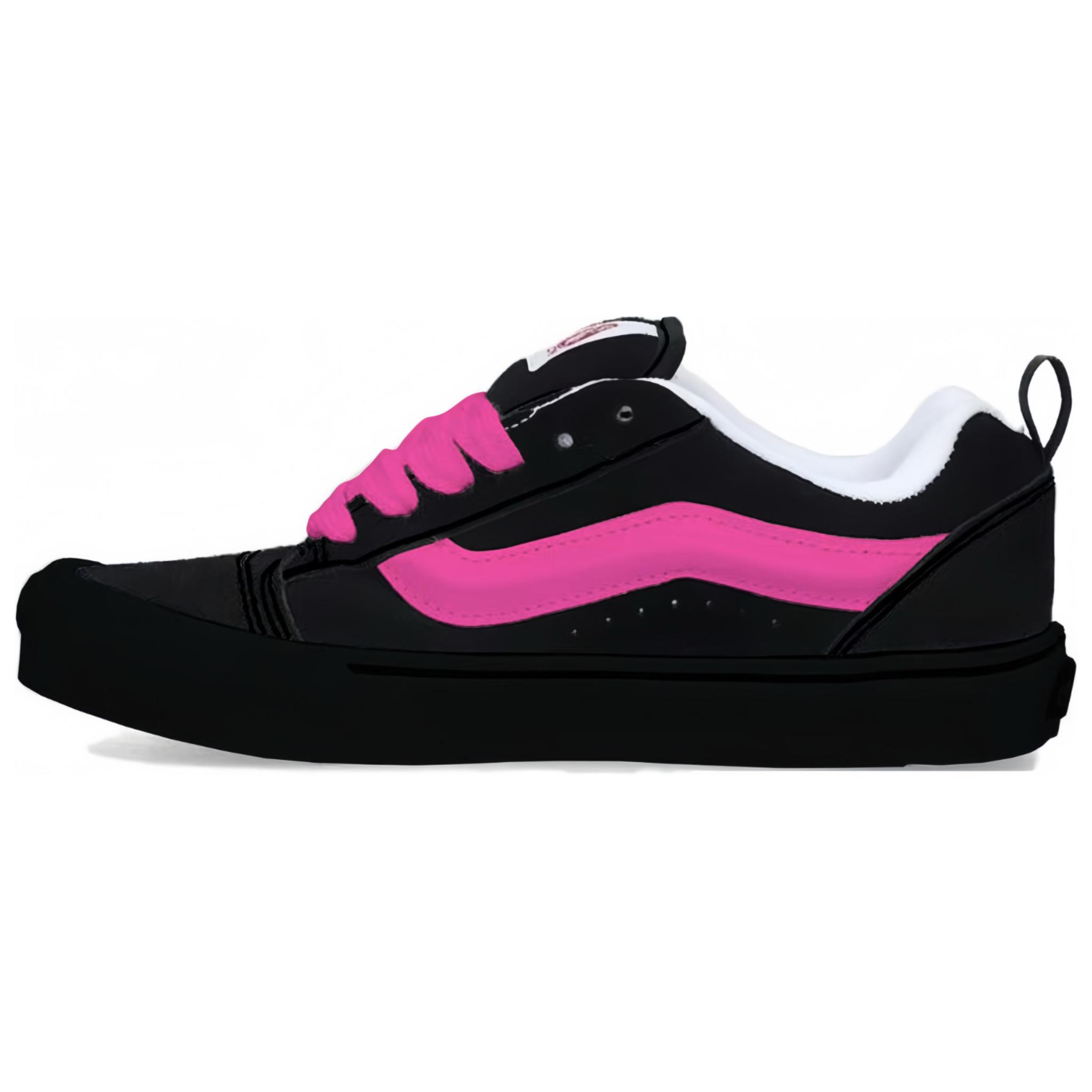 Vans Knu Skool Slip Resistant Abrasion Resistant Low top Skateboard Shoes Unisex Black Pink