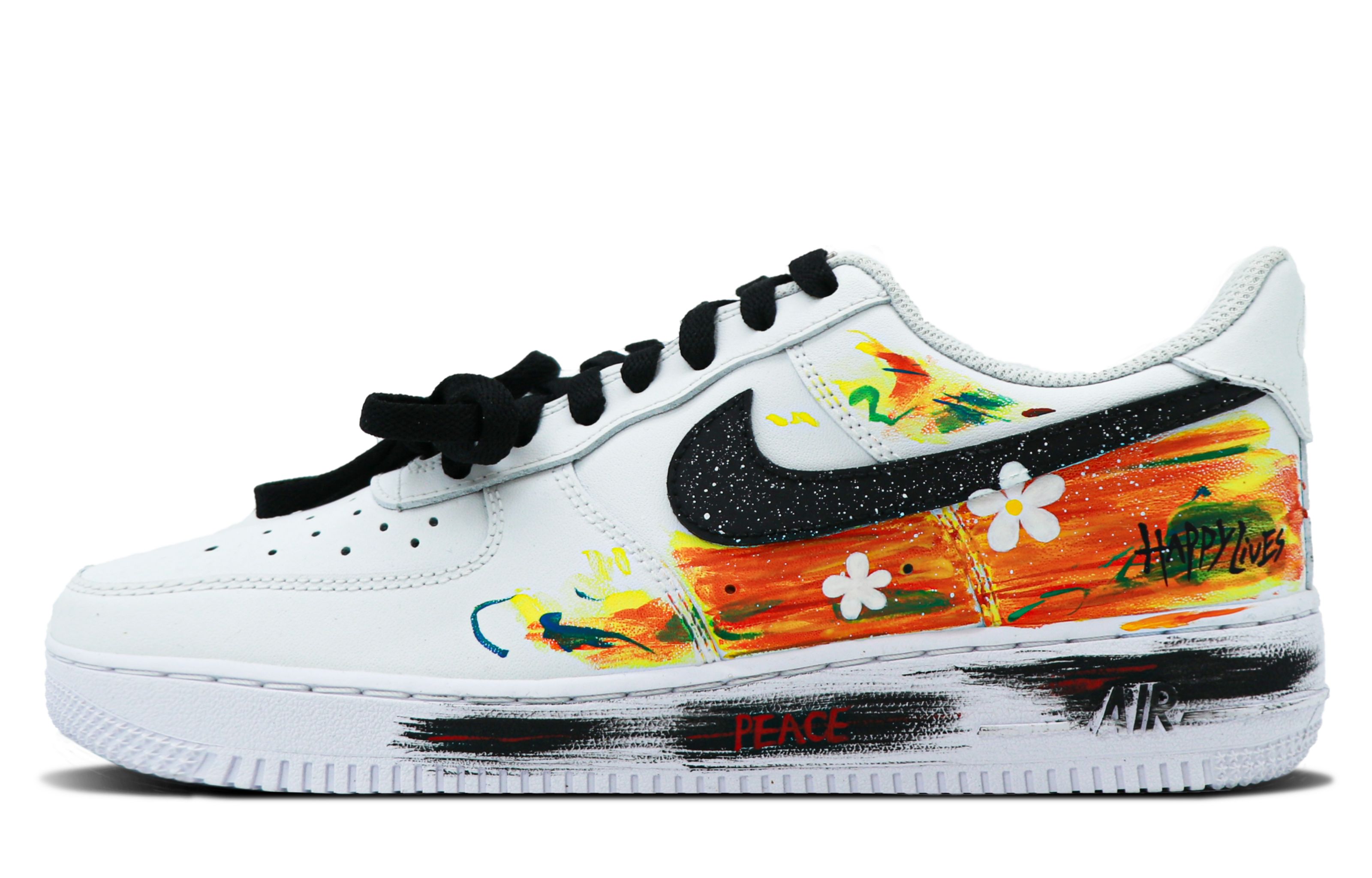 Nike Air Force 1 Coverage Low top Skateboard Shoes Women's White Black