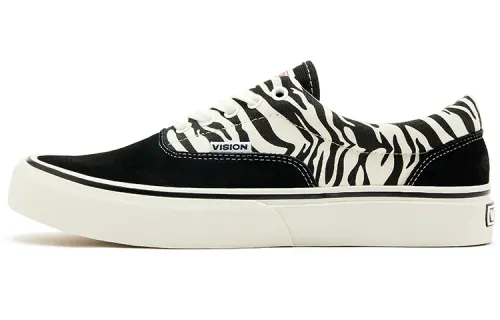 Vision Street Wear Trainers Plus Casual Slip Resistant Low top Skateboard Shoes Unisex Black White