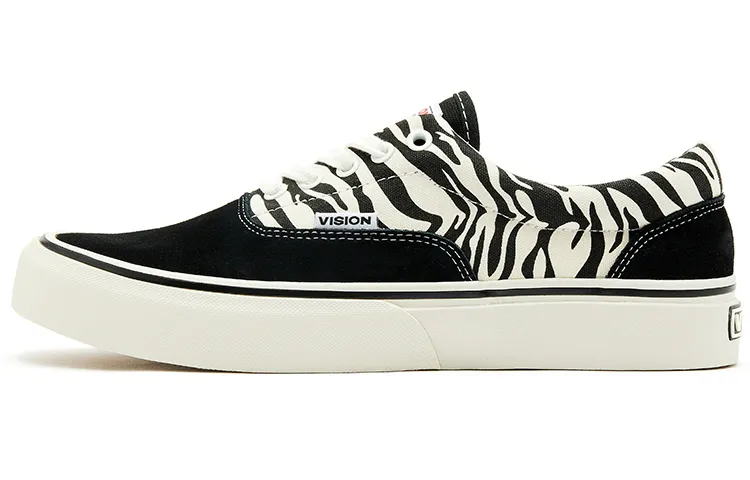 Vision Street Wear Trainers Plus Casual Slip Resistant Low top Skateboard Shoes Unisex Black White