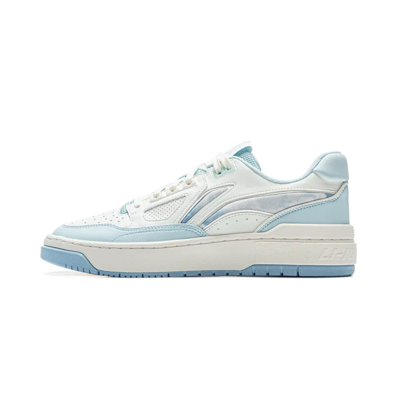 Li Ning Rising Stars Slip Resistant Abrasion Resistant Low top Skateboard Shoes Unisex White Blue