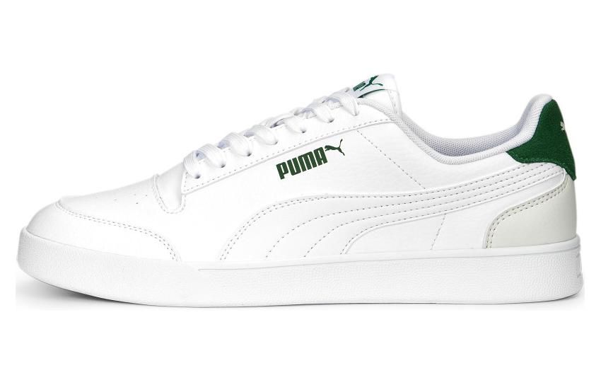 PUMA Shuffle Cushioning Abrasion Resistant Low top Skateboard Shoes Unisex White Green