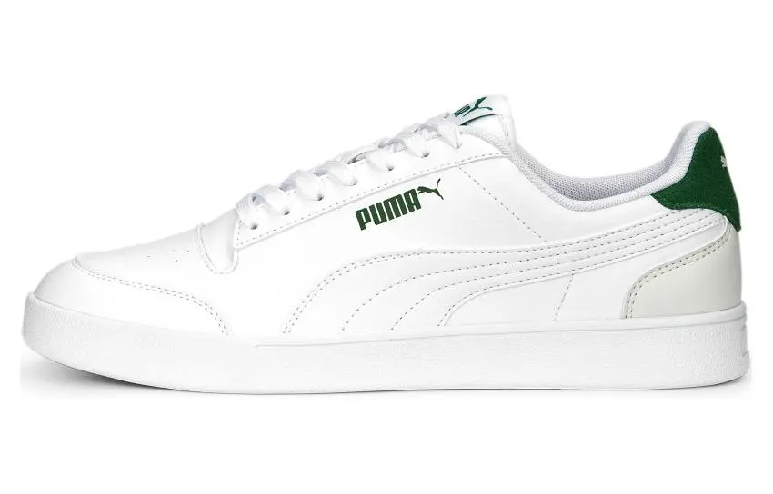 PUMA Shuffle Cushioning Abrasion Resistant Low top Skateboard Shoes Unisex White Green