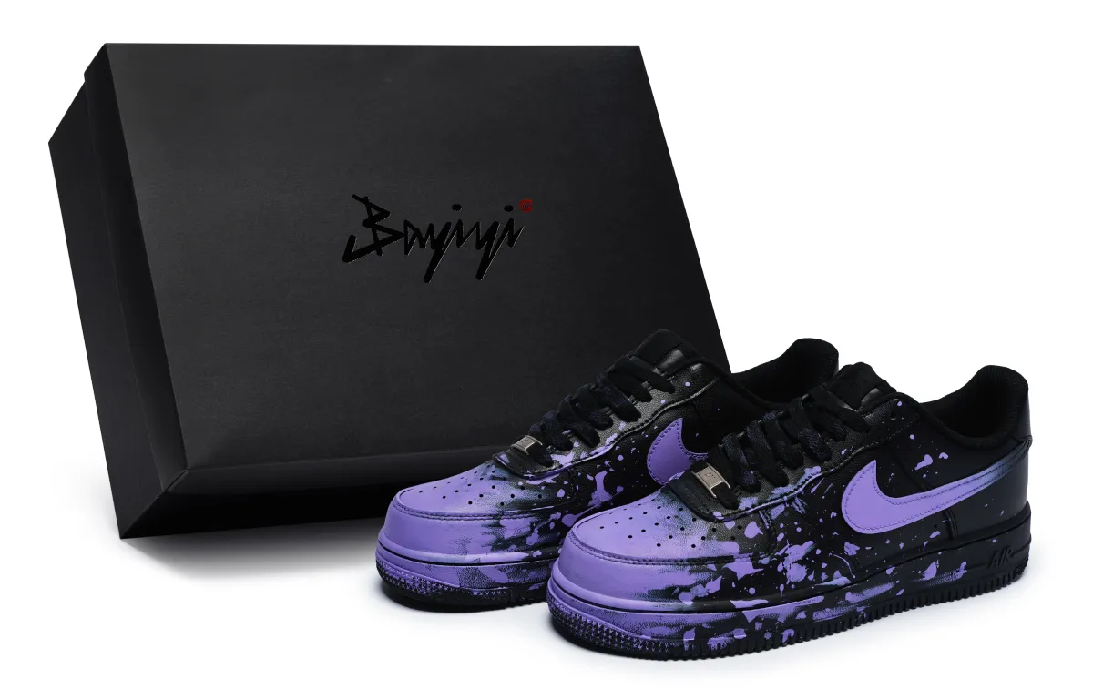 Nike Air Force 1 07 811 Manufacturing, Crazy Graffiti Purple, Special Shoe Box Slip Resistant Low top Skateboard Shoes