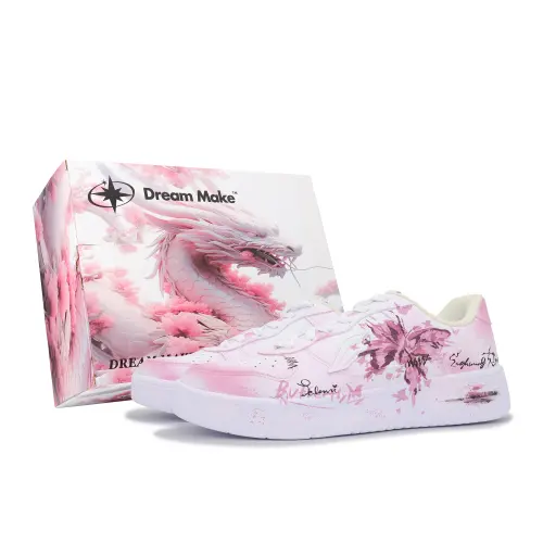 Li Ning Floating Boat Slip Resistant, Abrasion Resistant, Breathable Low top Skateboard Shoes Women's White Pink
