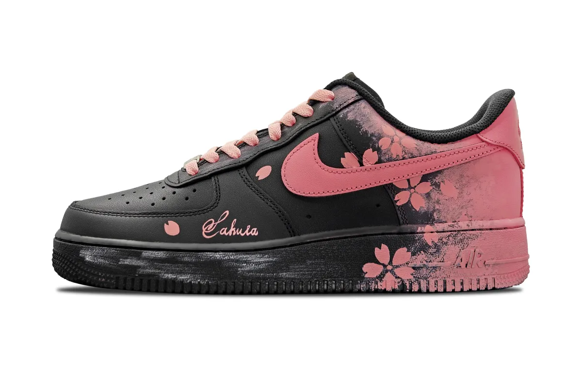 Nike Air Force 1 Coverage Slip Resistant Abrasion Resistant Low top Skateboard Shoes Unisex Black Pink