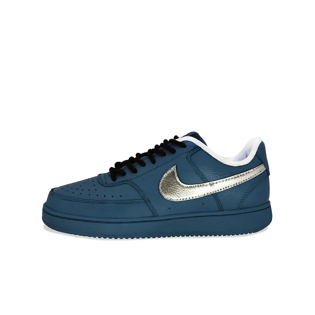 Nike Court Vision Blue Sea Cold Star, Fashion Versatile Synthetic Leather Slip Resistant Abrasion Resistant Coverage