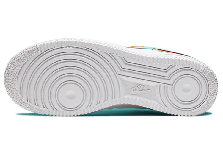 Женские кроссовки Nike Air Force 1 White Aqua Clay (бело-оранжевые) — Белый / оранжевый — фото 4