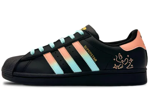 Adidas Originals SUPERSTAR Slip Resistant Low top Skateboard Shoes Unisex Black Orange Blue