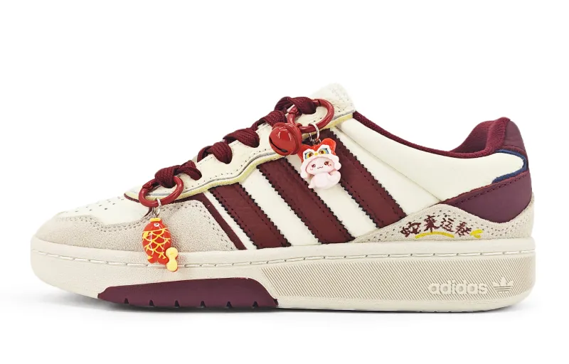 Adidas Originals Courtic Slip Resistant Abrasion Resistant Low top Skateboard Shoes Unisex Dark Red
