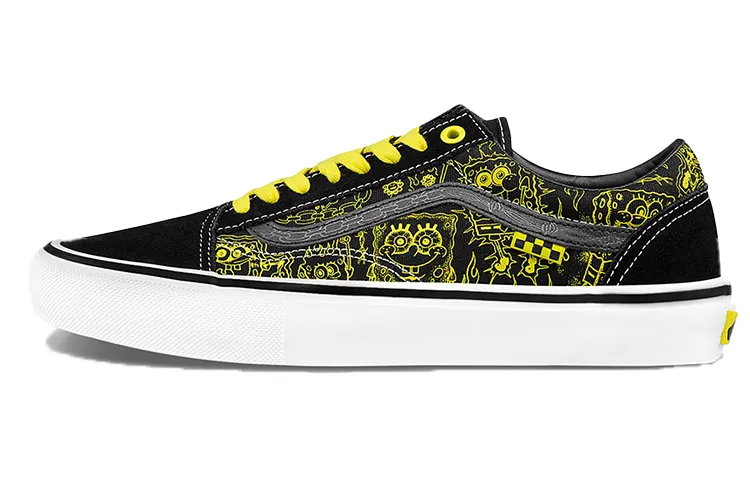 Vans x Mike Gigliotti X SPONGEBOB SQUAREPANTS Canvas Abrasion Resistant Lightweight Low top Skateboard Shoes Unisex