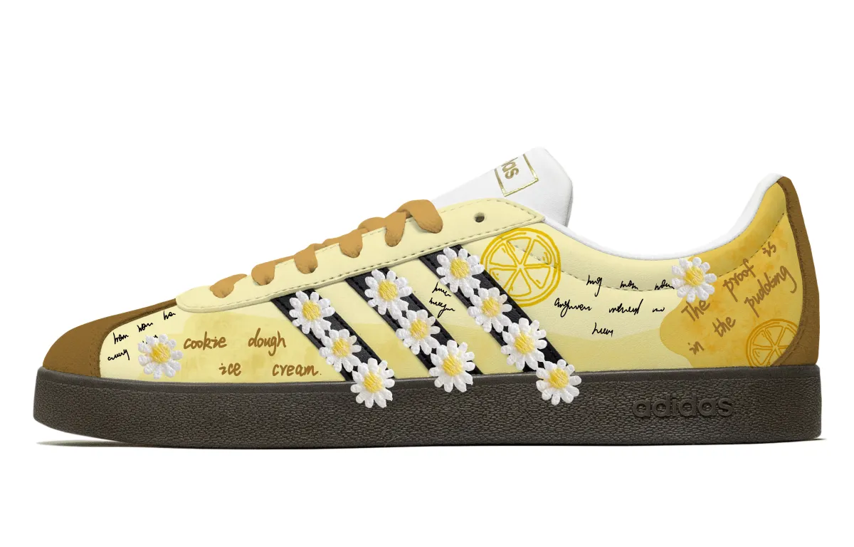 Adidas VL COURT 2.0 Love Planner, Dessert Leather Low top Skateboard Shoes Unisex Yellow