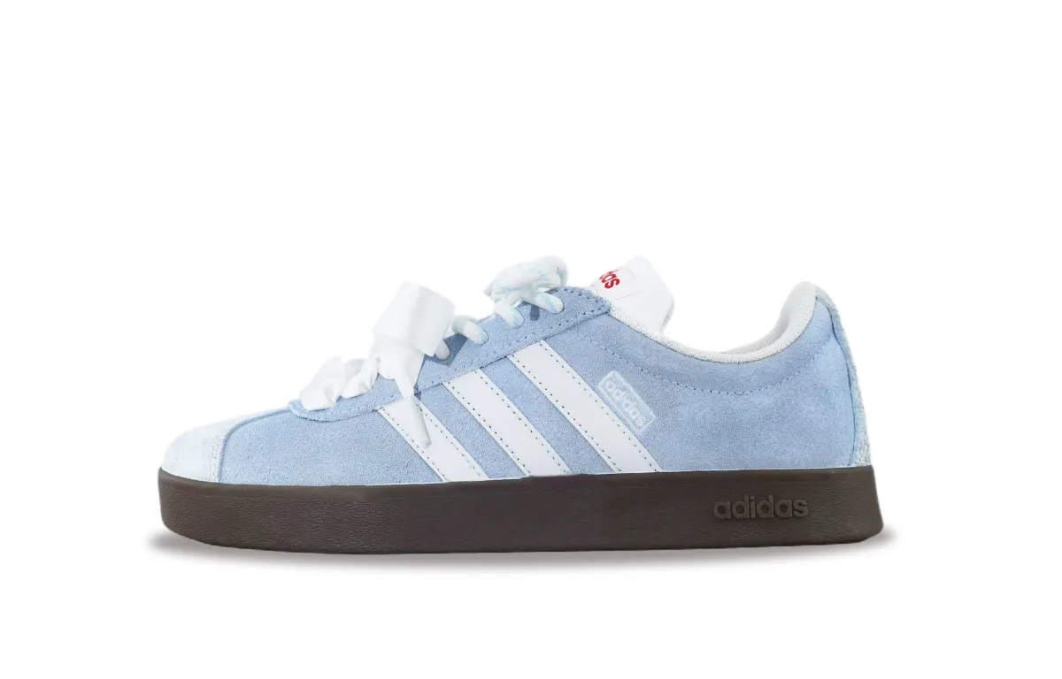 Adidas VL COURT 2.0 Slip Resistant Abrasion Resistant Low top Skateboard Shoes Unisex Light Blue