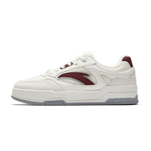 Anta Cyber Abrasion Resistant, Slip Resistant, Cushioning, Height Increasing Low top Skateboard Shoes Men's White Red