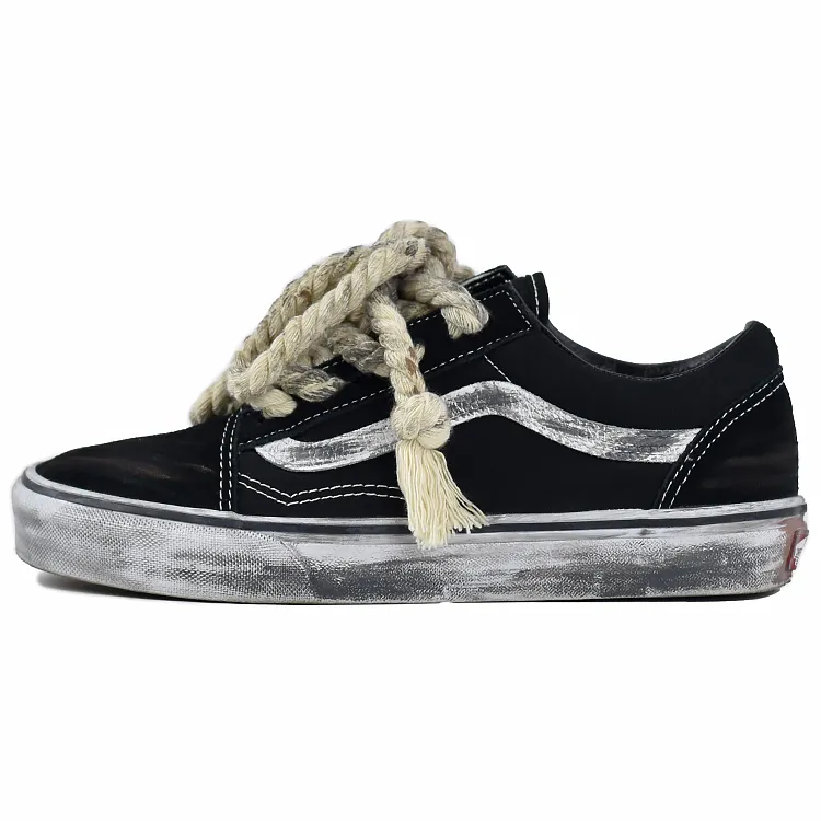 Vans Old Skool Apocalypse Wasteland Slip Resistant Abrasion Resistant Low top Skateboard Shoes Unisex Black White