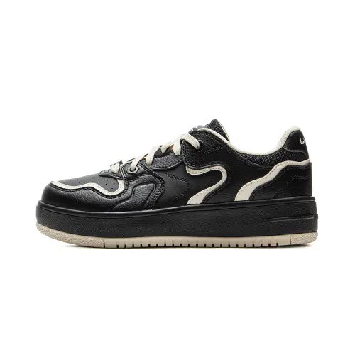 Li Ning Cheese Slip Resistant Cushioning Abrasion Resistant Lightweight Low top Skateboard Shoes Women's Black