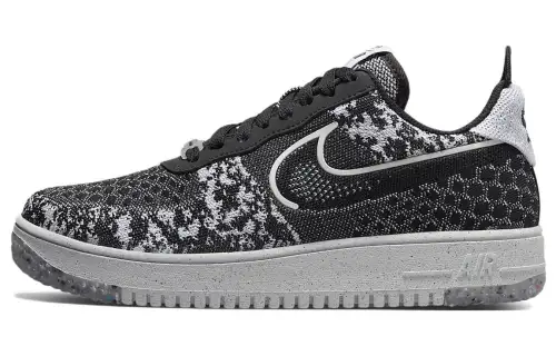 Nike Air Force 1 Low Crater Flyknit Black White Melange
