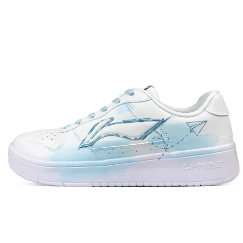 Li Ning Floating Boat Slip Resistant Cushioning Abrasion Resistant Low top Skateboard Shoes Men's Blue White