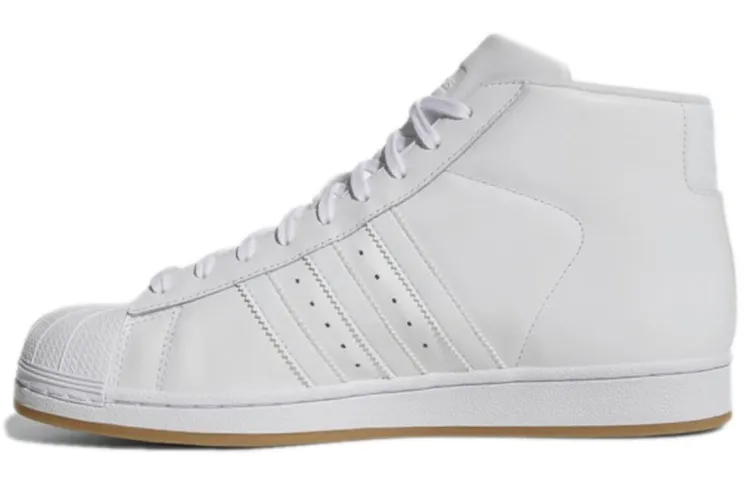 Adidas Originals Pro Model Skateboard Shoes Men's High Top Bright White/Gold