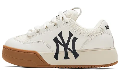 MLB Chunky Wide Low top Skateboard Shoes Unisex White Beige