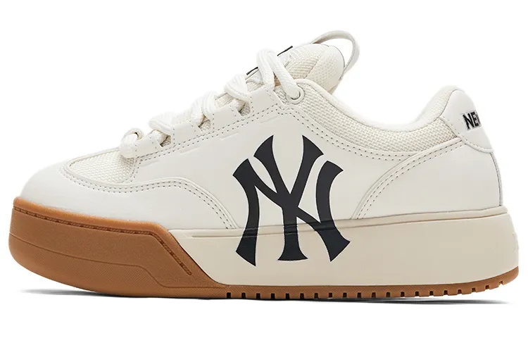 MLB Chunky Wide Low top Skateboard Shoes Unisex White Beige
