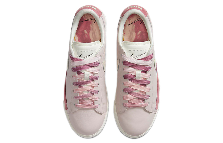 Женские кеды Nike Blazer Low (розово-белые) — фото 4