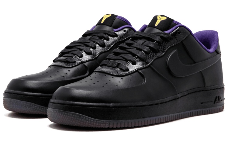 Мужские кеды Nike Air Force 1 (черно-пурпурные) — Чёрный / фиолетовый — фото 3