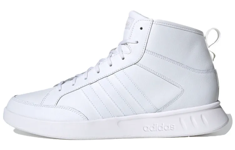 Adidas Court80s Mid Synthetic Leather Casual Slip Resistant Abrasion Resistant Mid top Skateboard Shoes Unisex White