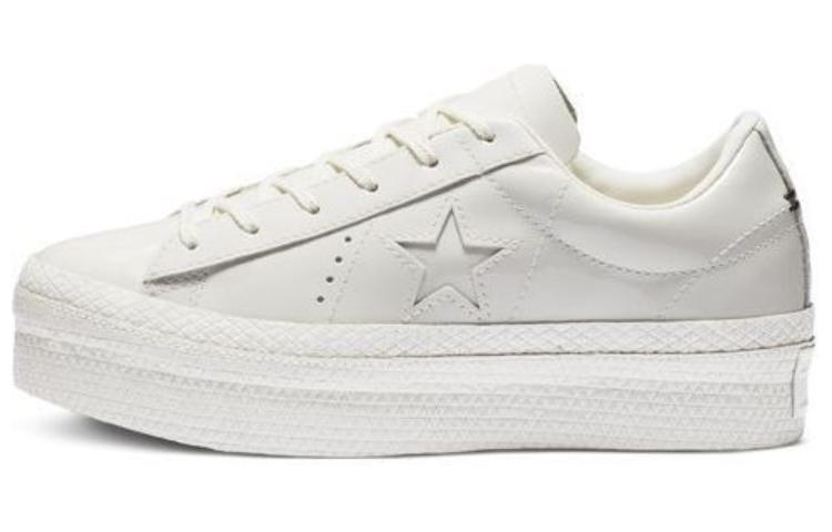 Женские кеды Converse One Star Platform Ox (белые) — фото 1