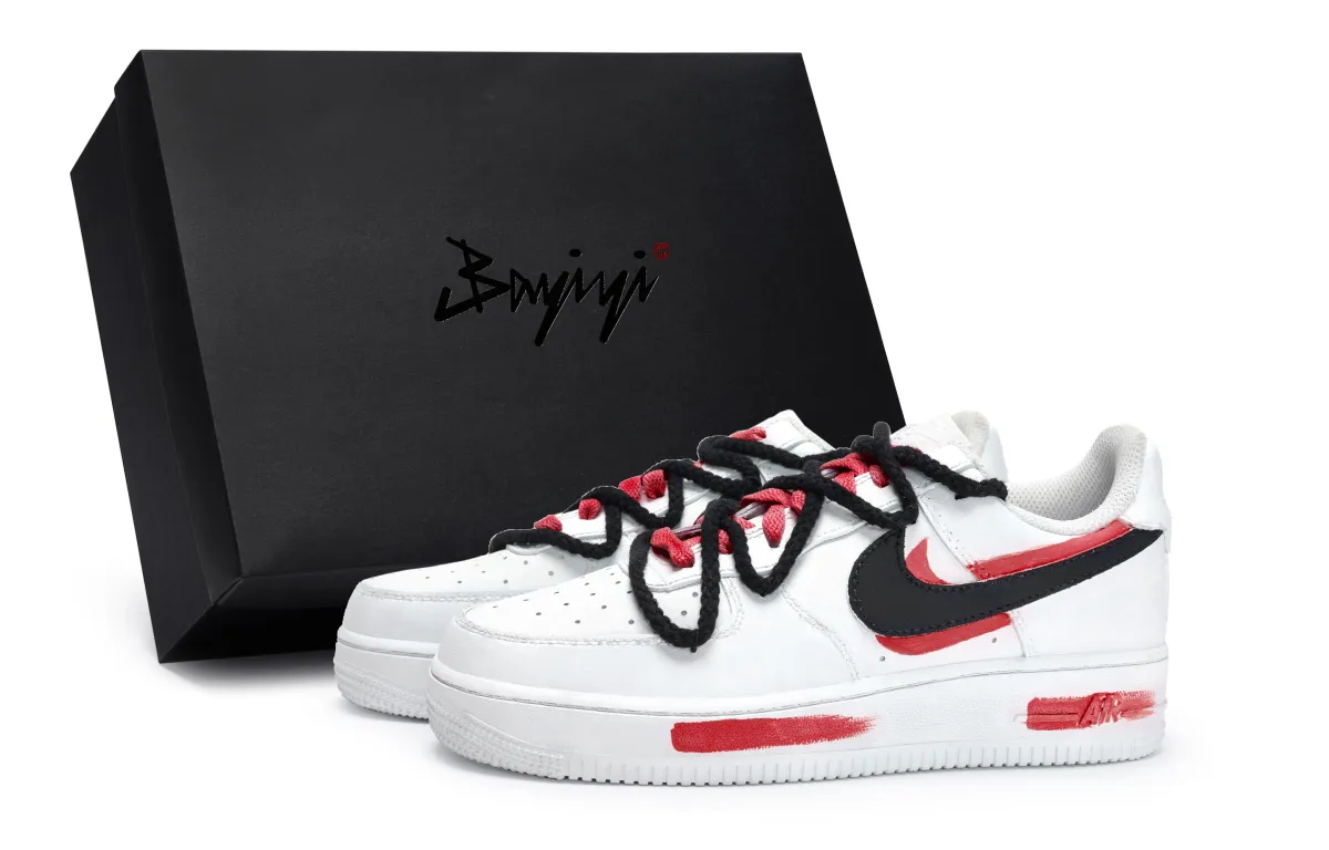 Nike Air Force 1 811 Manufacturing, Rolling Sky Red, Special Shoe Box Low top Skateboard Shoes Unisex White Black Red