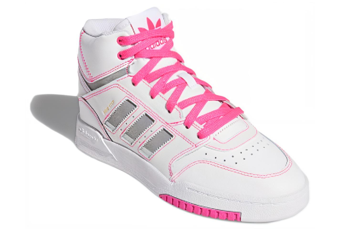 Женские кеды adidas originals Drop Step (белый / розовый / серый) — фото 3