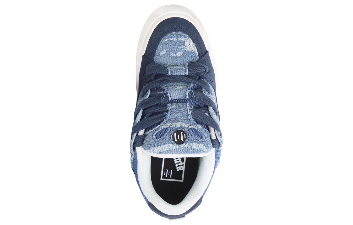 Ollieskate Suede Slip Resistant Cushioning Abrasion Resistant Low top Skateboard Shoes Unisex Denim Blue