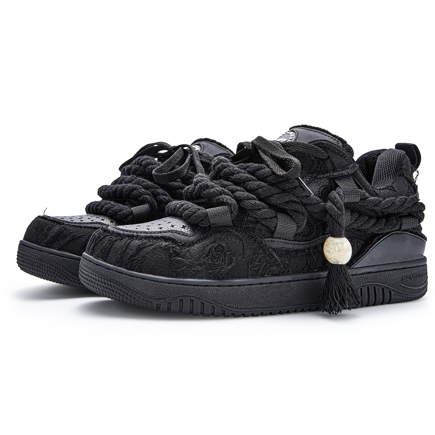 SENGUOGUO Low top Skateboard Shoes For Summer Unisex Black