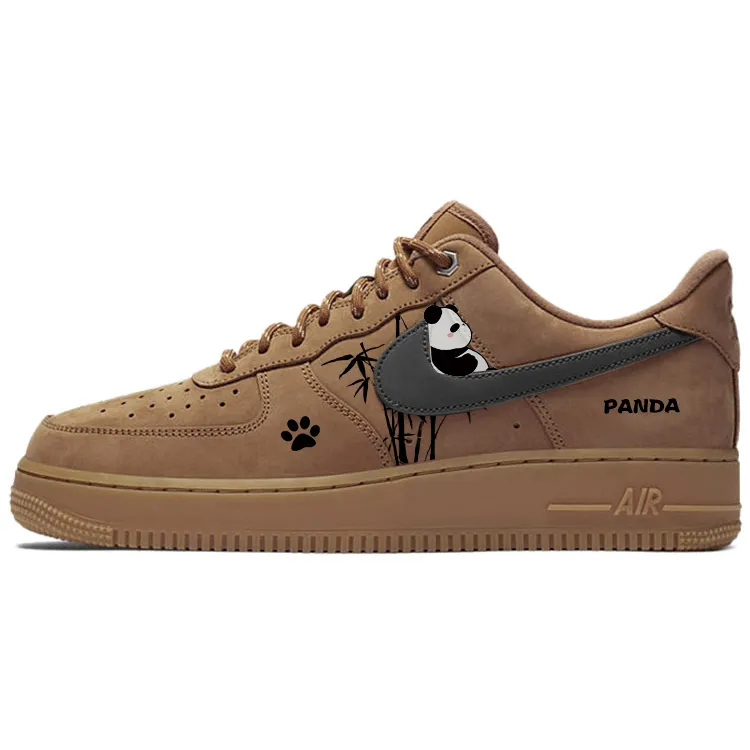 Nike Air Force 1 Slip Resistant Abrasion Resistant Low top Skateboard Shoes Unisex Brown