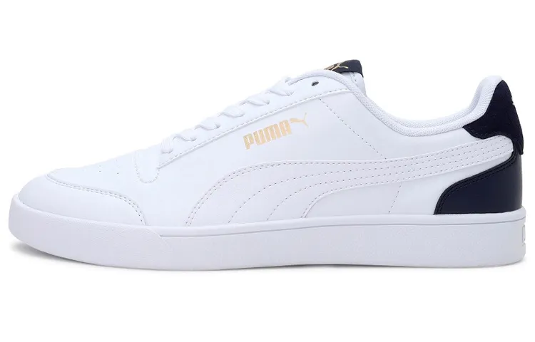 PUMA Shuffle Cow Split Leather Balance Lightweight Low top Skateboard Shoes Unisex White