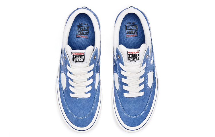 Vision Street Wear Stick Canvas Leather Casual Low top Skateboard Shoes Unisex Carolina Blue