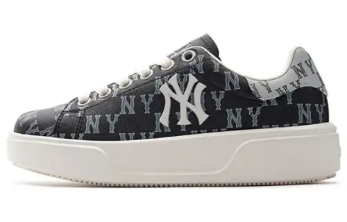 MLB Chunky Classic Leather Low top Skateboard Shoes Unisex Black