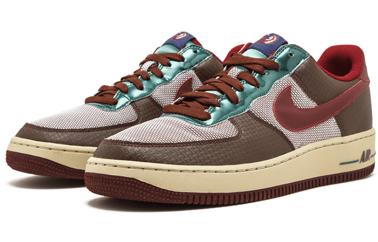 Мужские кроссовки Nike Air Force 1 Premium "Samurai" (коричнево-бежевые) — фото 3