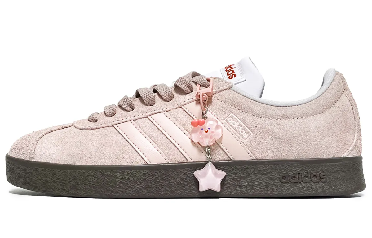Adidas VL COURT 2.0 Star Cute Cushioning, Wear Resistant Low top Skateboard Shoes Unisex Cherry Pink