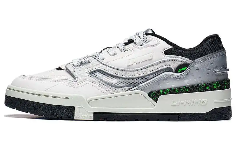 Li Ning 001 BTC Cushioning, Wear Resistant Low top Skateboard Shoes Men's Mist White