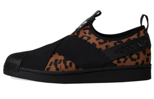 Adidas Originals Superstar Collection Slip on Fabric Low top Skateboard Shoes Women's Black Brown