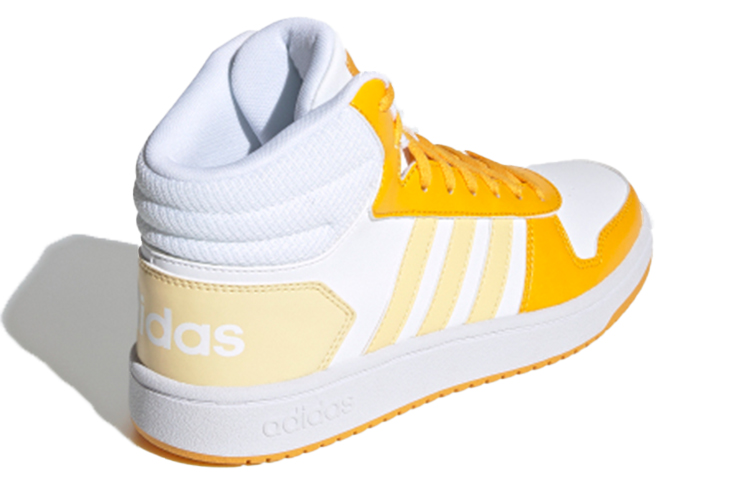 Женские кроссовки adidas neo Hoops 2.0 Mid (белый / желтый) — Белый / жёлтый — фото 5