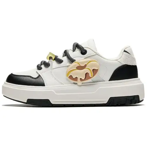 Anta Slip Resistant And Abrasion Resistant Coverage Low top Skateboard Shoes Women's White Black