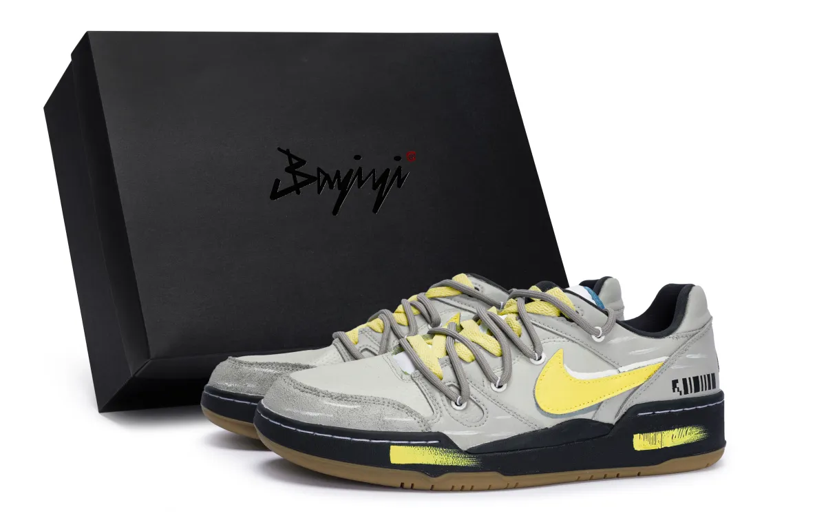 Nike Full Force 811 Manufacturing Slip Resistant Abrasion Resistant Low top Skateboard Shoes Men's Black Yellow