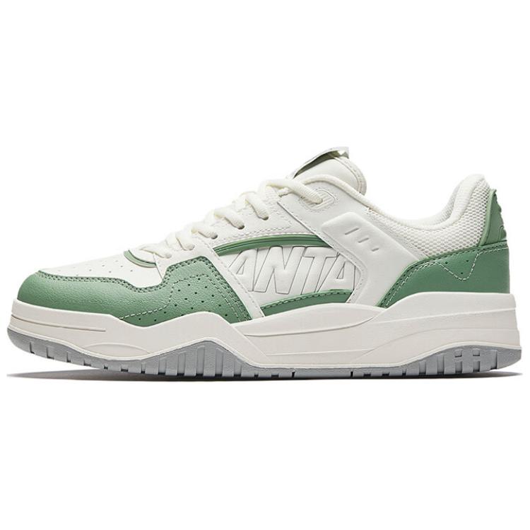 Anta Grand Slam Synthetic Leather Slip Resistant Abrasion Resistant Low top Skateboard Shoes Women's White Green