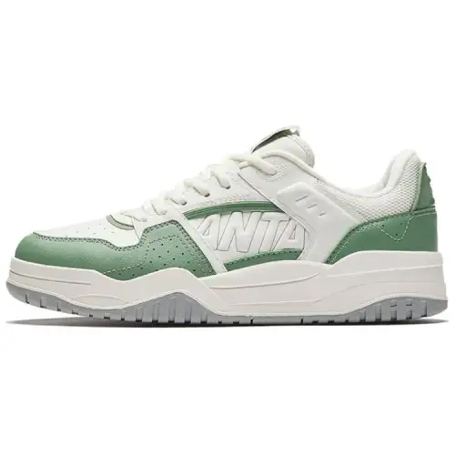 Anta Grand Slam Synthetic Leather Slip Resistant Abrasion Resistant Low top Skateboard Shoes Women's White Green