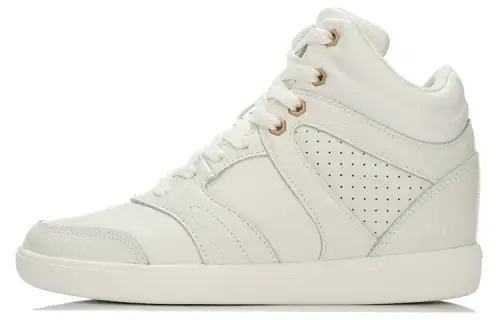 Li Ning LNG Casual Abrasion Resistant High top Skateboard Shoes Women's Ecru