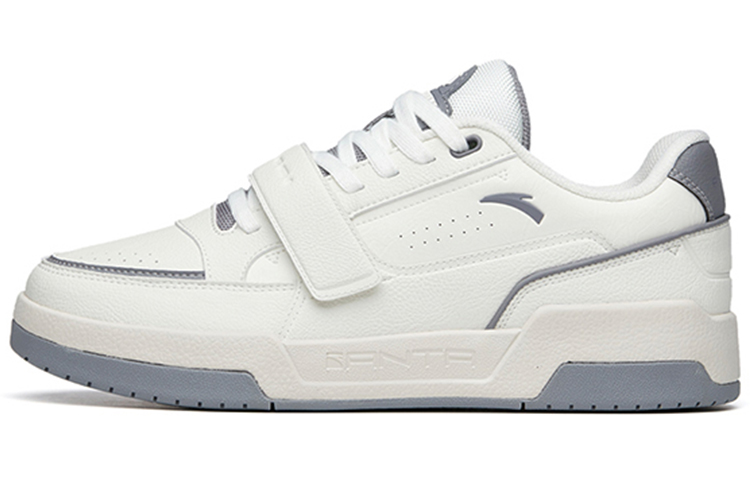 Anta Life Collection Slip Resistant Abrasion Resistant Breathable Low top Skateboard Shoes Men's White Gray