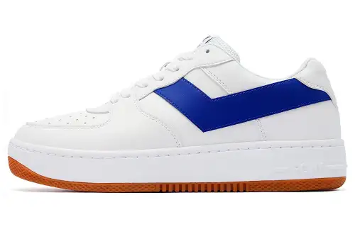 Pony Lighting Slip Resistant Abrasion Resistant Low top Skateboard Shoes Unisex White Blue